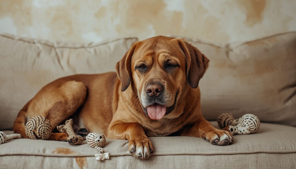 a bored and anxious dog