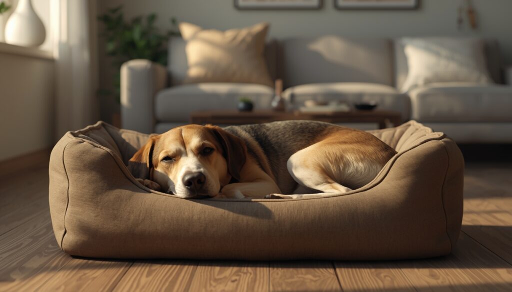 dog sleeping calmly without separation anxiety